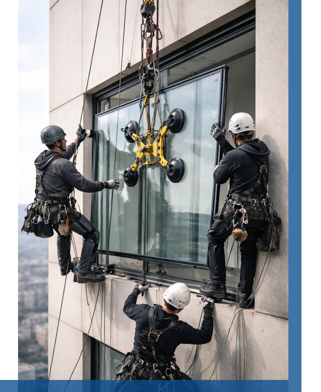 Монтаж стеклопакетов на высоте в Изобильном от 3324 р. | ВЫСОТНИК-Збл