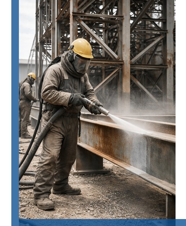 Пескоструйная очистка металлоконструкций в Изобильном промышленная