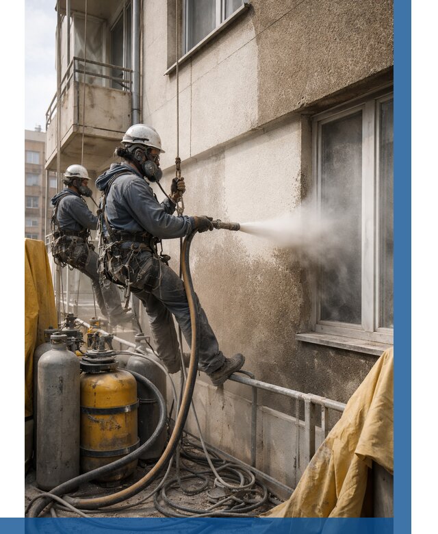 Пескоструйная очистка фасада в Изобильном от 675 р. | ВЫСОТНИК-Збл