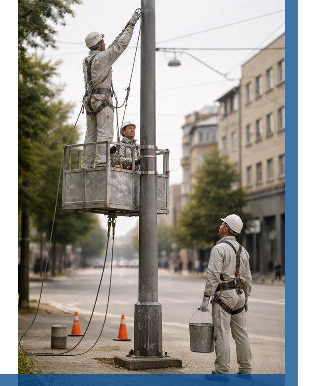 Покраска опор освещения в Изобильном от 5194 р. | ВЫСОТНИК-Збл