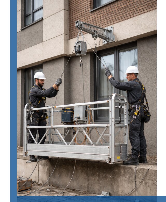 Монтаж и подъем фасадной люльки в Изобильном с гарантией безопасности