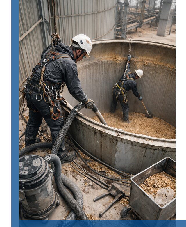 Профессиональная чистка зерновых бункеров в Изобильном с выездом