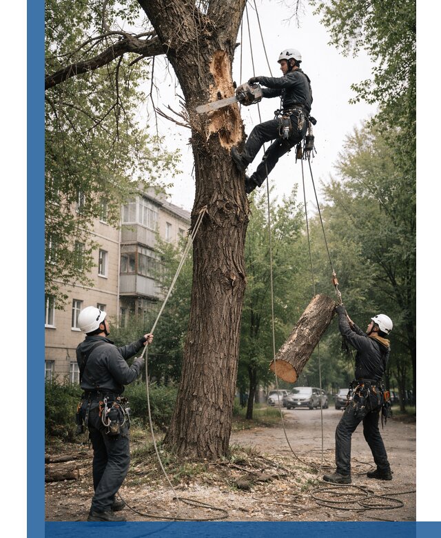 Срочное удаление аварийных деревьев в Изобильном с гарантией безопасности