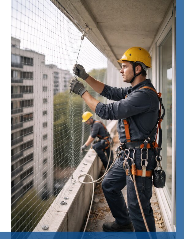 Монтаж сетки от птиц в Изобильном от 4675 р. | ВЫСОТНИК-Збл